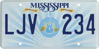 MS license plate LJV234