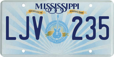 MS license plate LJV235