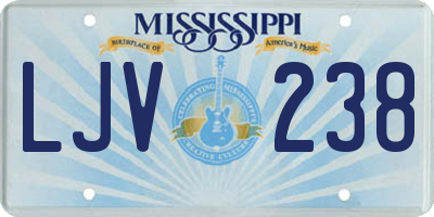 MS license plate LJV238