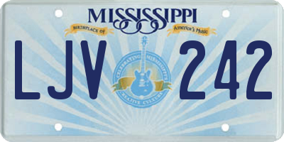 MS license plate LJV242