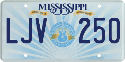 MS license plate LJV250