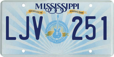 MS license plate LJV251