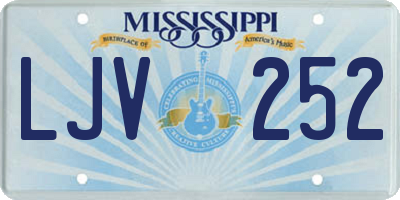 MS license plate LJV252