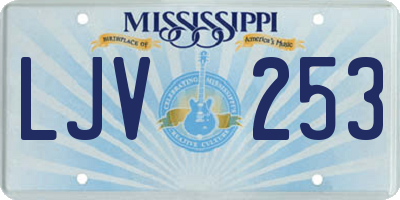 MS license plate LJV253