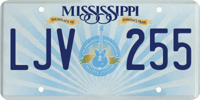MS license plate LJV255