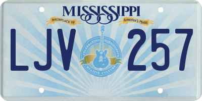 MS license plate LJV257