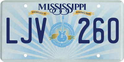 MS license plate LJV260
