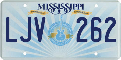 MS license plate LJV262
