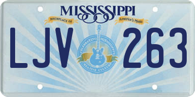 MS license plate LJV263