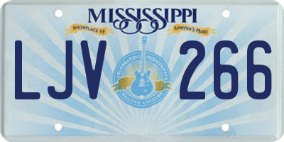 MS license plate LJV266