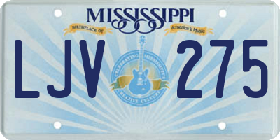 MS license plate LJV275