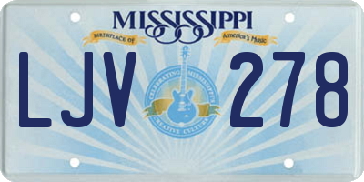 MS license plate LJV278
