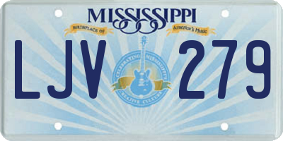 MS license plate LJV279