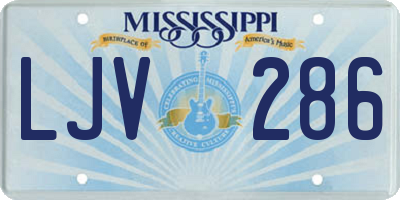 MS license plate LJV286