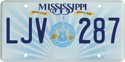 MS license plate LJV287