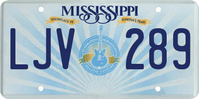 MS license plate LJV289