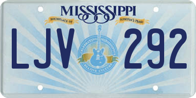 MS license plate LJV292