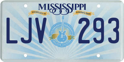 MS license plate LJV293