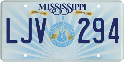 MS license plate LJV294