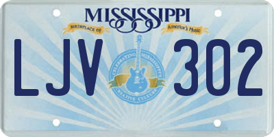 MS license plate LJV302