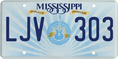 MS license plate LJV303