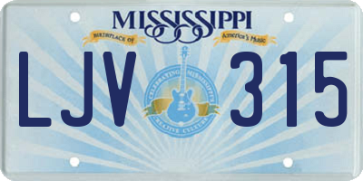 MS license plate LJV315
