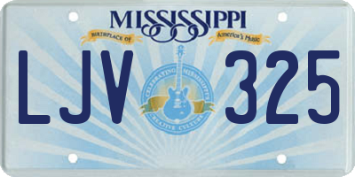 MS license plate LJV325