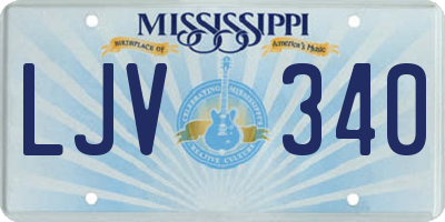 MS license plate LJV340