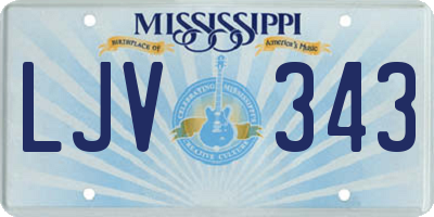 MS license plate LJV343