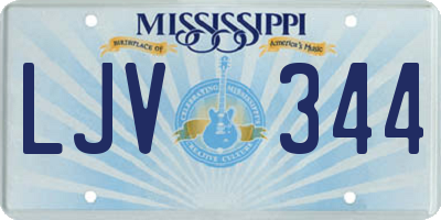 MS license plate LJV344