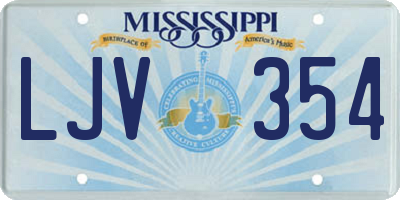 MS license plate LJV354
