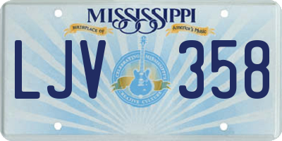 MS license plate LJV358