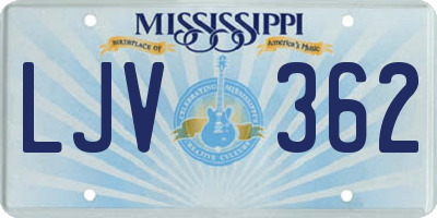MS license plate LJV362