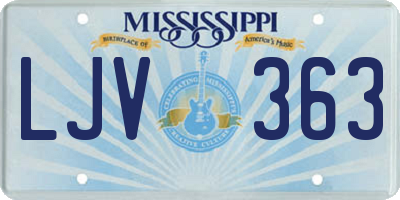 MS license plate LJV363