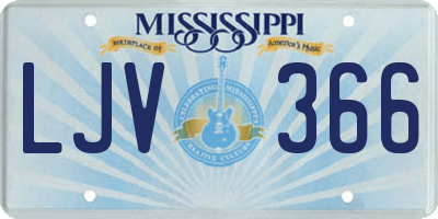 MS license plate LJV366