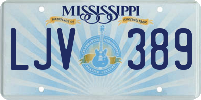 MS license plate LJV389