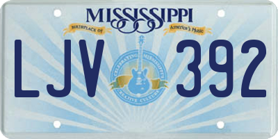 MS license plate LJV392