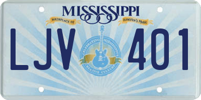 MS license plate LJV401