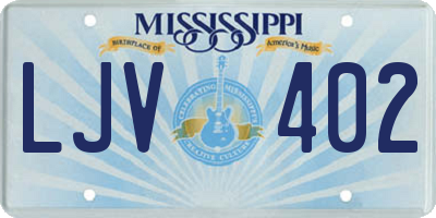 MS license plate LJV402