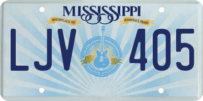 MS license plate LJV405