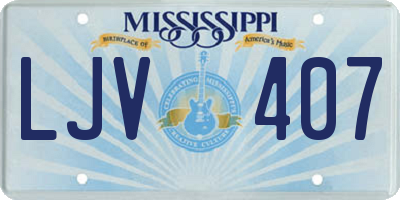 MS license plate LJV407