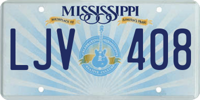 MS license plate LJV408