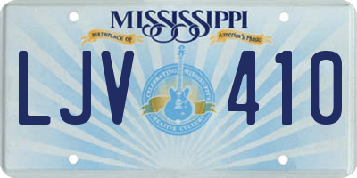 MS license plate LJV410