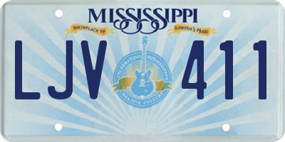 MS license plate LJV411