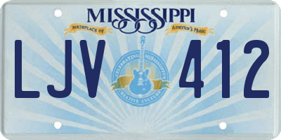 MS license plate LJV412