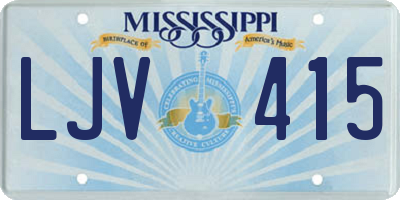 MS license plate LJV415