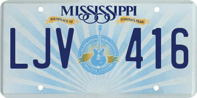 MS license plate LJV416