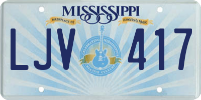 MS license plate LJV417