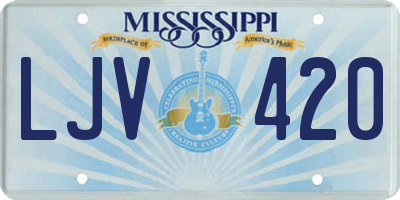 MS license plate LJV420
