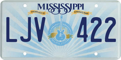MS license plate LJV422